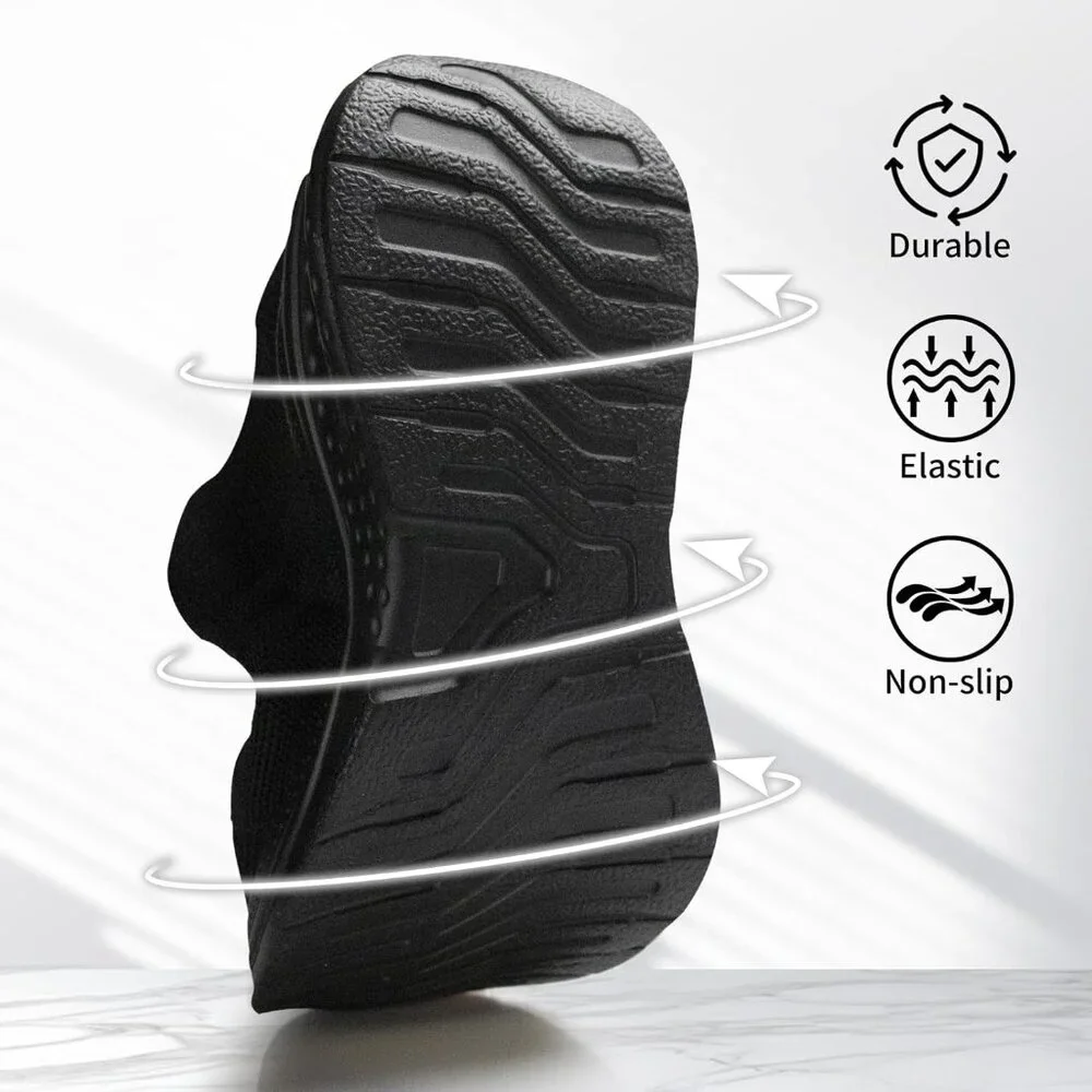 Women's Black Lightweight Comfort Workout Casual Non Slip Fashion Sneakers - Picture 5 of 6